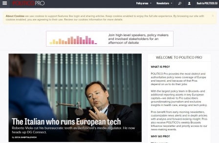 Politico introduces paid-for 'professional' subscription services to Europe five months after launch